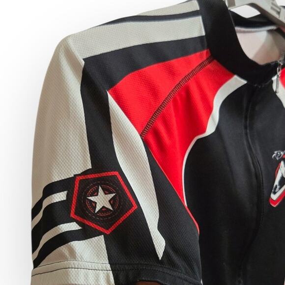 Primal Wear Red Black Cycling Jersey Men's XL Short Sleeve Performance - Picture 3 of 8